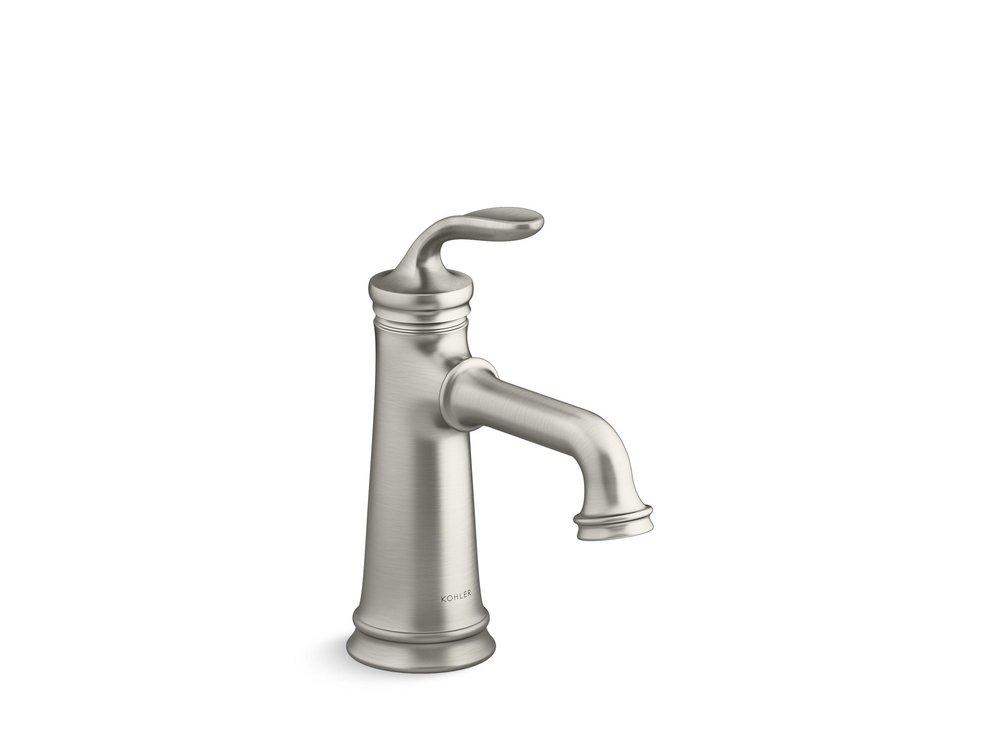 Bathroom Faucet - KOHLER CO - Single Handle Monoblock Bathroom Sink Faucet in Vibrant® Brushed Nickel