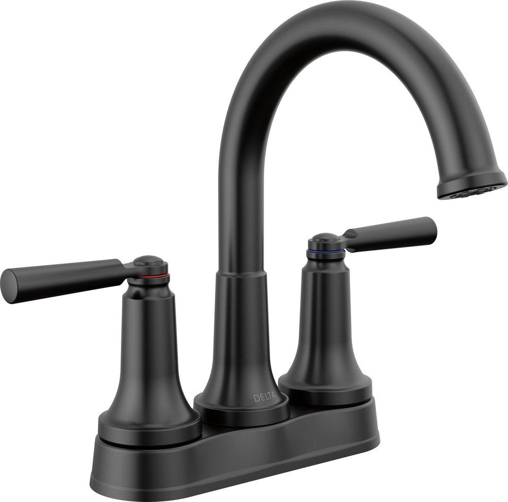 Bathroom Faucet - DELTA FAUCET CO - Two Handle Centerset Bathroom Sink Faucet in Matte Black