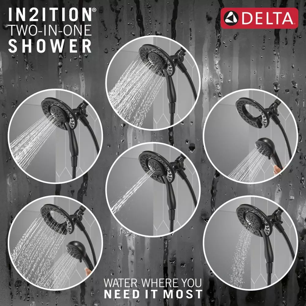 Shower Head - Delta Faucet In2ition® Multi Function Showerhead in Matte Black