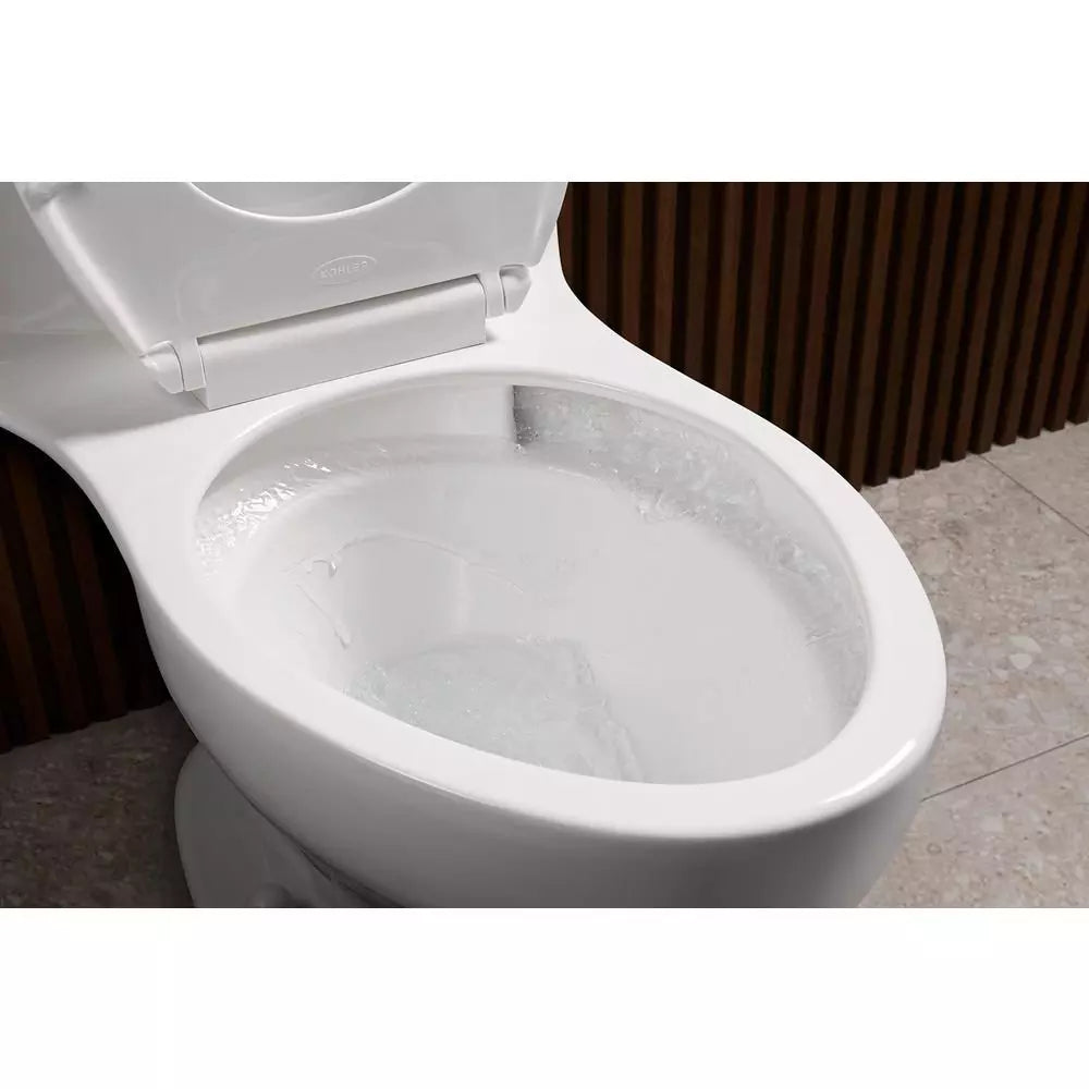 KOHLER Santa Rosa 1.28 gpf Elongated Floor Mount One Piece Toilet in White