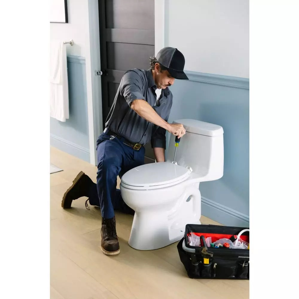 KOHLER Santa Rosa 1.28 gpf Elongated Floor Mount One Piece Toilet in White