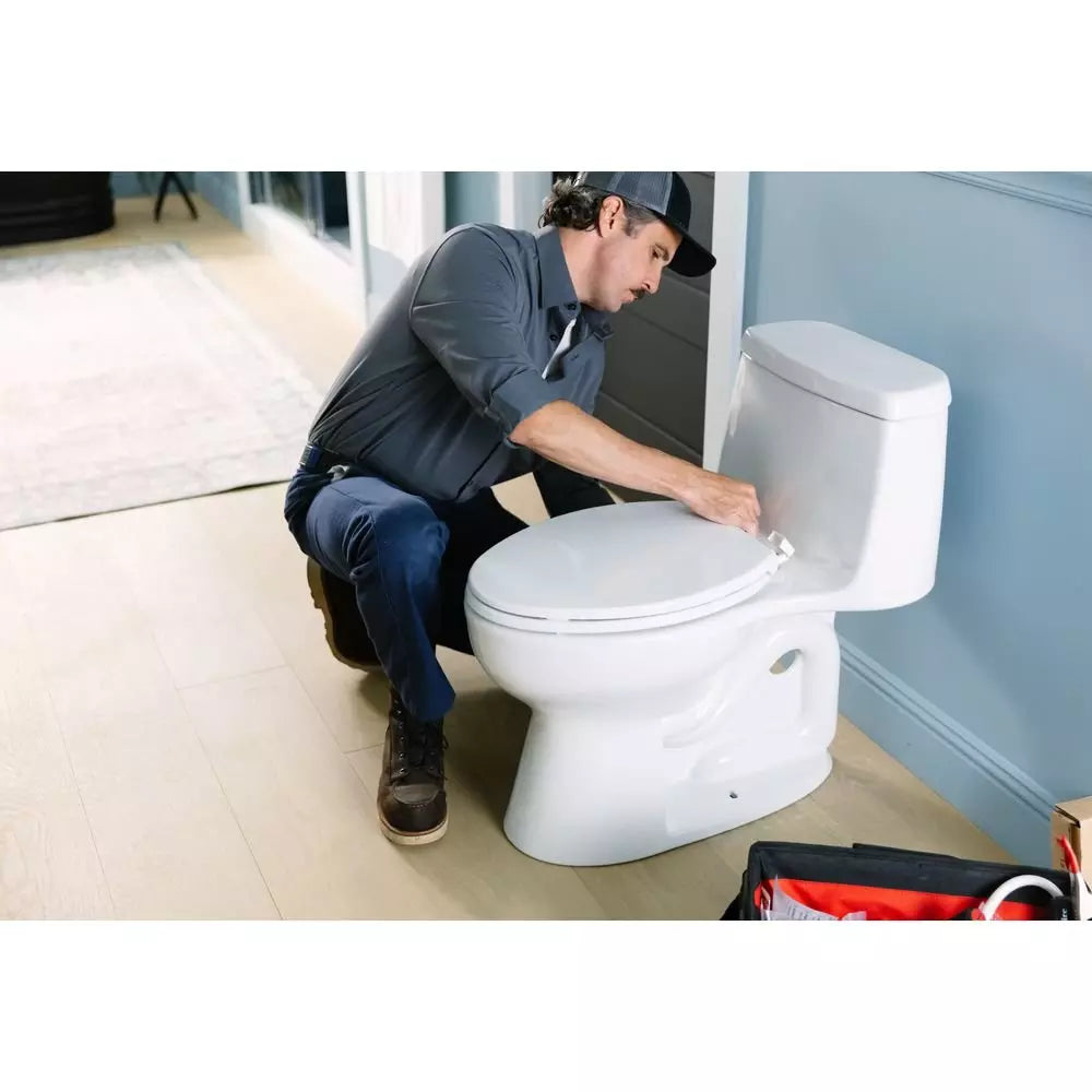 KOHLER Santa Rosa 1.28 gpf Elongated Floor Mount One Piece Toilet in White