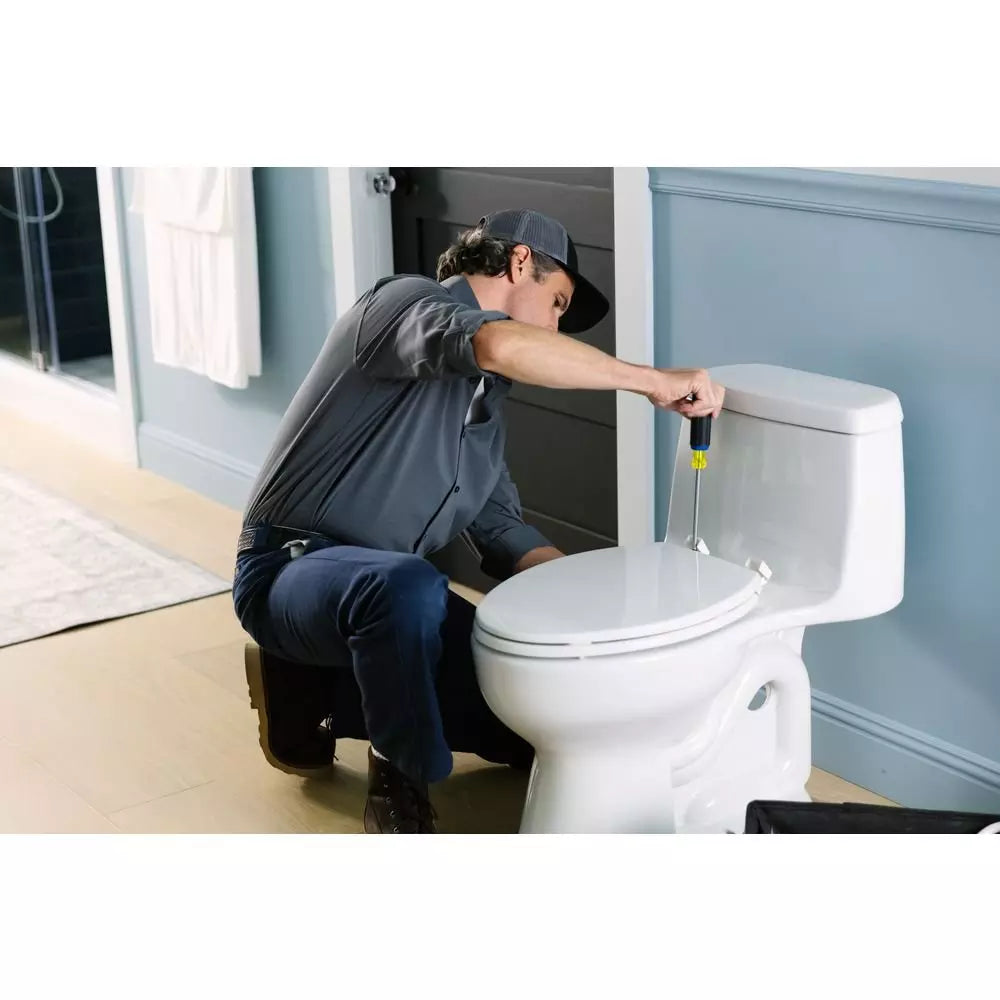 KOHLER Santa Rosa 1.28 gpf Elongated Floor Mount One Piece Toilet in White