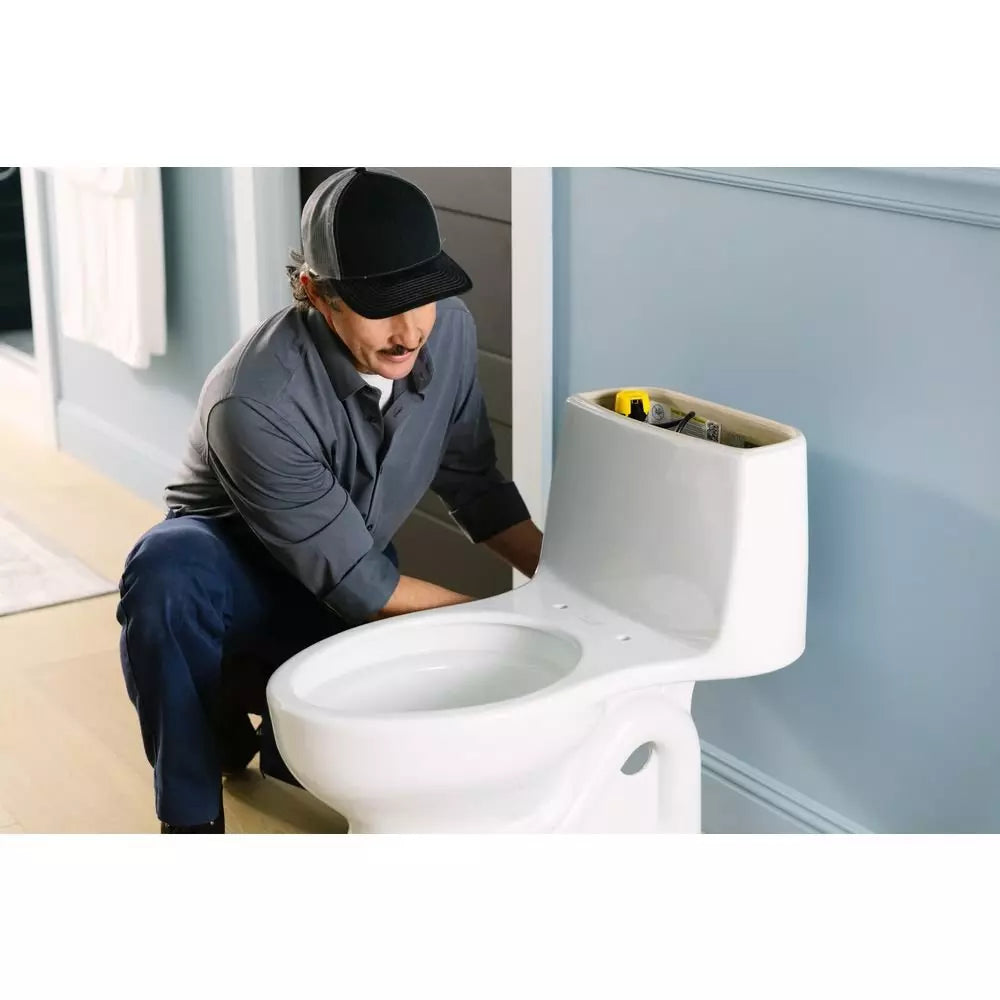 KOHLER Santa Rosa 1.28 gpf Elongated Floor Mount One Piece Toilet in White