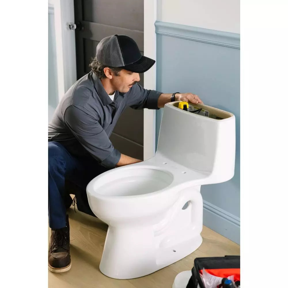 KOHLER Santa Rosa 1.28 gpf Elongated Floor Mount One Piece Toilet in White