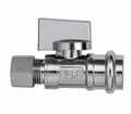 Angle Stop Valve - PROFLO - 1/2 x 3/8 in. Press x OD Quarter Turn Straight Supply Stop