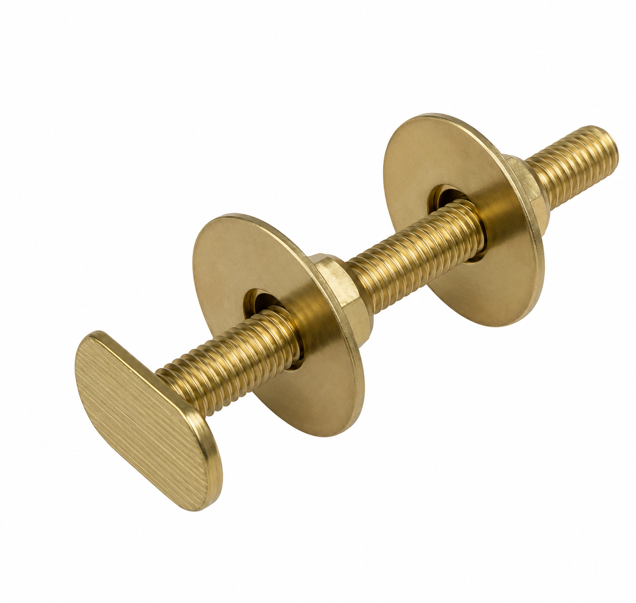 Closet Bolt Kit - JONES STEPHENS CORP - 1/4 x 2-1/4 in. Solid Brass Closet Bolts with 4 Round Washers, 2 HEX Nuts, 2 Acorn Nuts and 2 Tinnerman Nuts