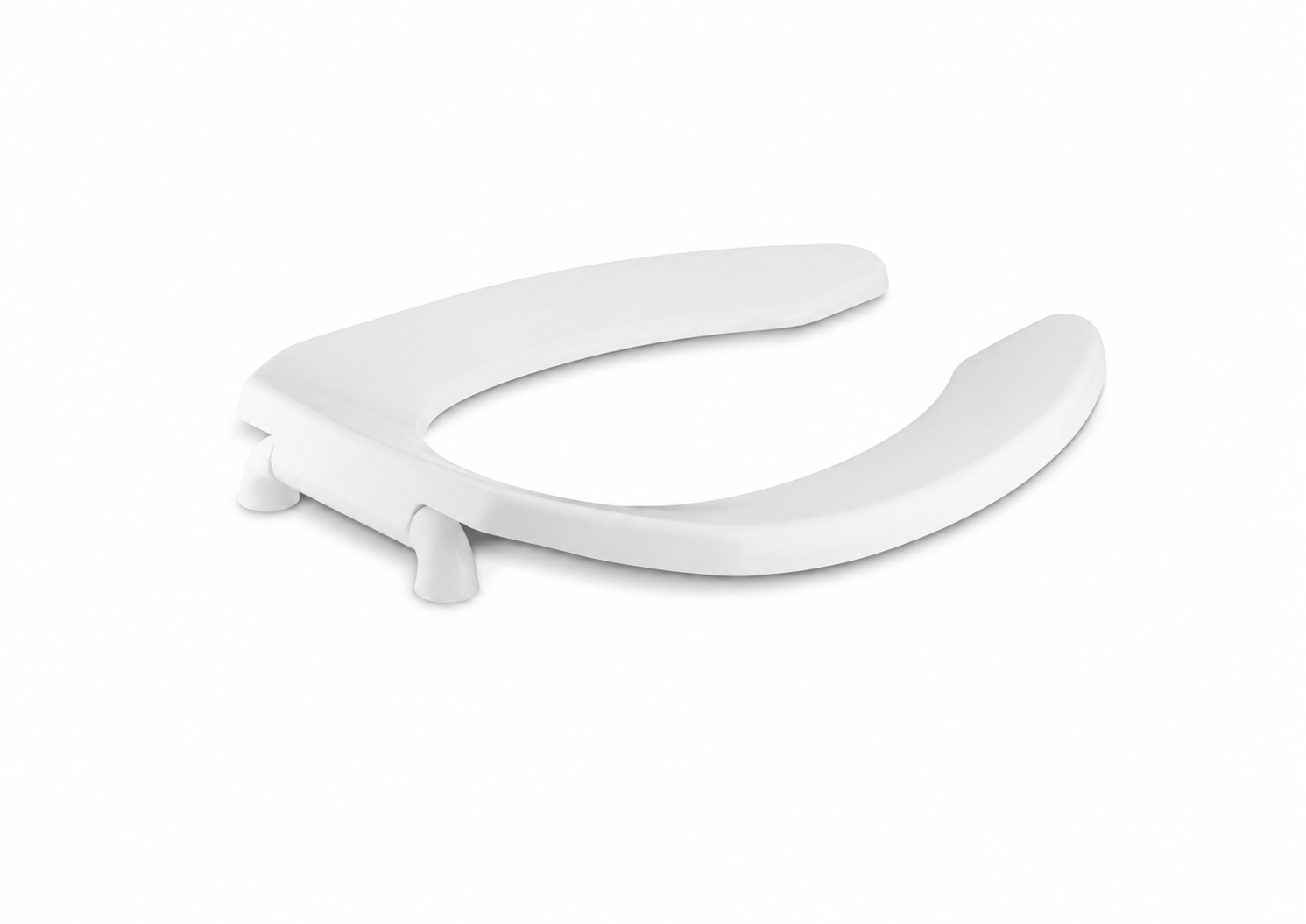 Toilet Seat - KOHLER CO - Elongated Open Front Toilet Seat in White with Antimicrobial Agent