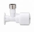 Angle Stop Valve - ACCOR TECHNOLOGY INCORPORATED - 1/2 x 3/8 in. Push x OD Compression Pull Angle Supply Stop Valve in White