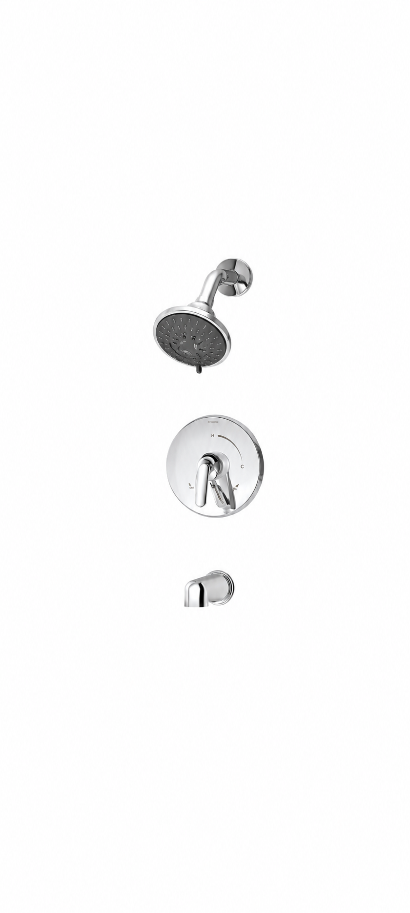 Tub Spout - SYMMONS INDUSTRIES INC - Two Handle Multi Function Bathtub & Shower Faucet in Polished Chrome (Trim Only)