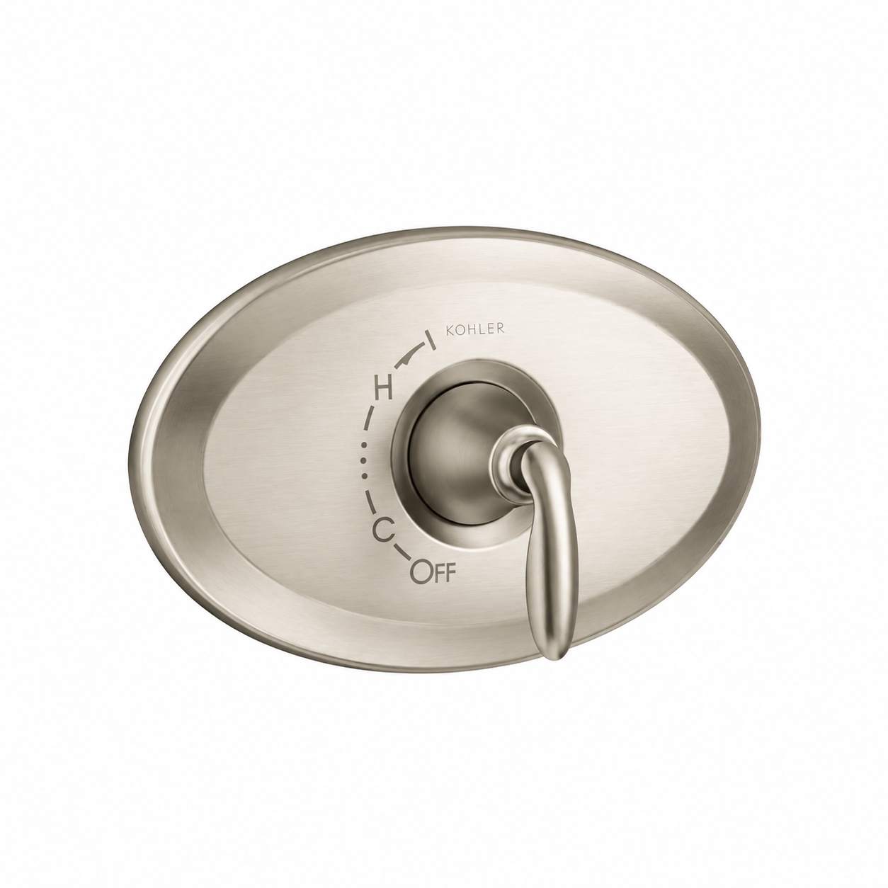 Tub Spout - KOHLER CO - Single Handle Pressure Balancing Valve Trim in Vibrant® Brushed Nickel