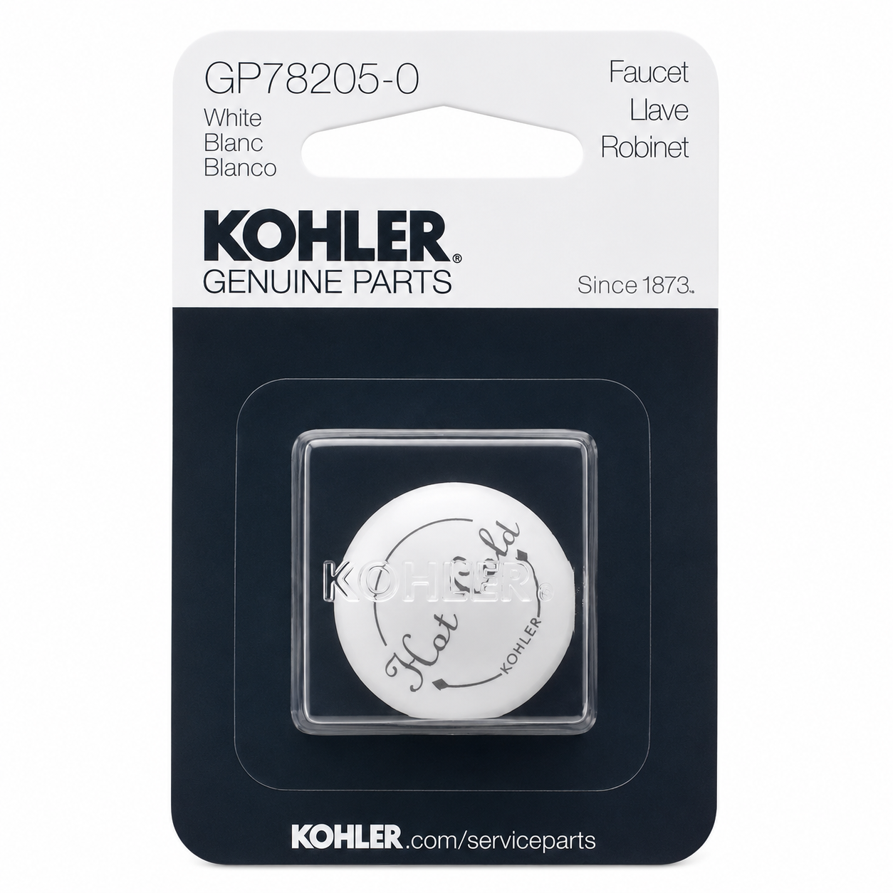 Faucet Handle - KOHLER CO - Plug Button in White