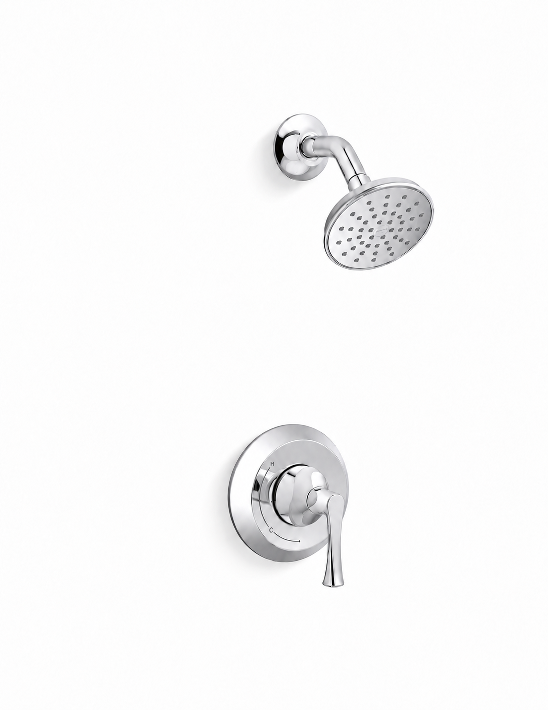 Shower Arm + Flange - KOHLER CO - One Handle Single Function Shower Faucet in Polished Chrome (Trim Only)