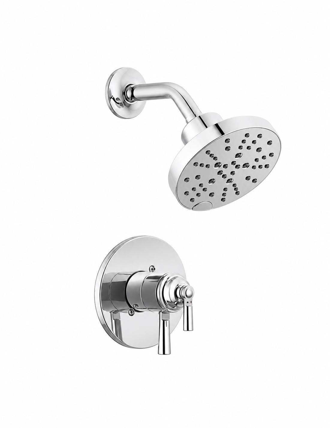 Shower Arm + Flange - DELTA FAUCET CO - Two Handle Multi Function Shower Faucet in Chrome (Trim Only)