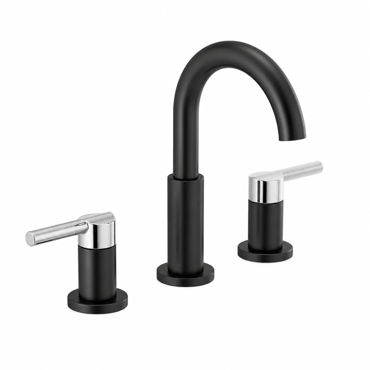Bathroom Faucet - DELTA FAUCET CO - Two Handle Widespread Bathroom Sink Faucet in Matte Black/Chrome