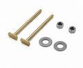 Closet Bolt Kit - PROFLO® 1/4 x 2-1/4 in. Brass Plated Steel Closet Bolts with Round Washers & Hex Nuts