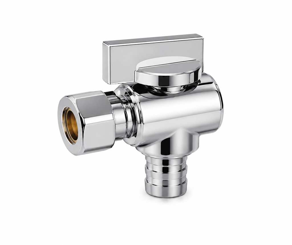Angle Stop Valve - PROFLO® 1/2 x 3/8 in. Barbed x OD Compression Knob Angle Supply Stop Valve