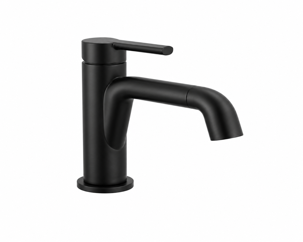 Bathroom Faucet - Delta Faucet Nicoli™ Single Handle Monoblock Bathroom Sink Faucet in Matte Black