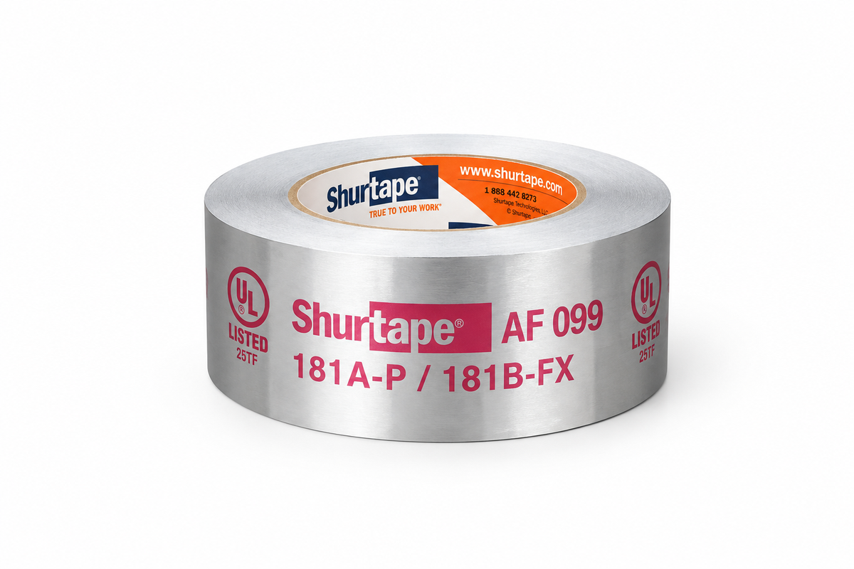 Shurtape AF 099 2-1/2 in. x 60 yd. Silver UL 181A-P/B-FX Printed Aluminum Foil Tape