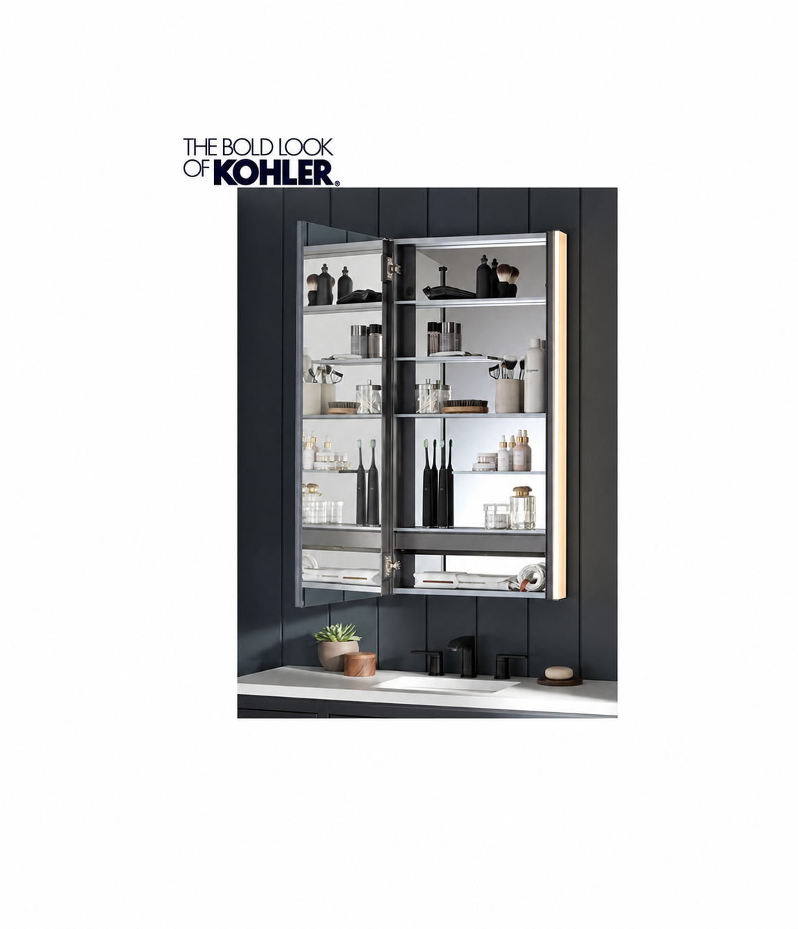 Storage / Cabinet - KOHLER CO - 22 x 24 in. Surface Mount Medicine Cabinet in Dark Anodized Aluminum