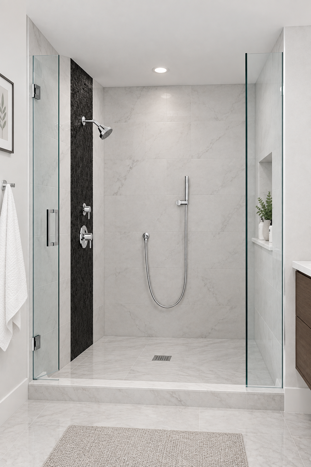 Shower Arm + Flange - MOEN INC - One Handle Single Function Shower Faucet in Chrome (Trim Only)