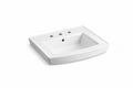 KOHLER Archer 24 in. Rectangular Vitreous China Pedestal Bathroom Sink in White
