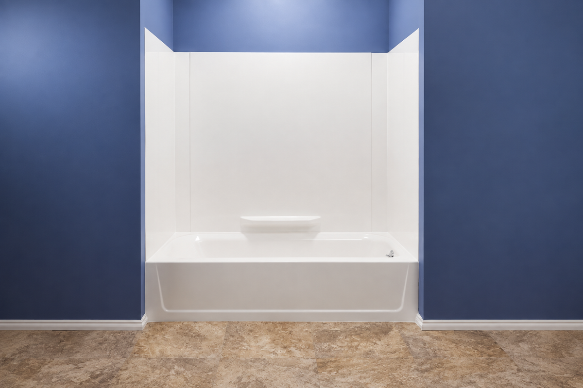 E.L. Mustee & Sons Durawall 50 x 58 in. Tub & Shower Wall in White
