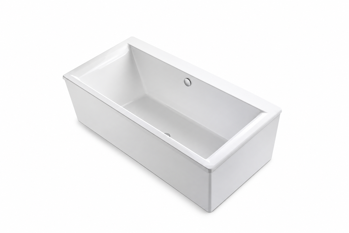 KOHLER Stargaze 72 x 36-1/16 in. Soaker Freestanding Bathtub with Center Drain in White
