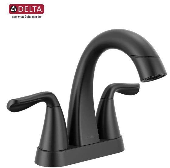 Bathroom Faucet - DELTA FAUCET CO - Two Handle Centerset Bathroom Sink Faucet in Matte Black