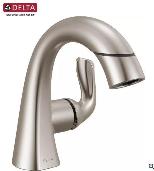 Bathroom Faucet - DELTA FAUCET CO - Single Handle Monoblock Bathroom Sink Faucet in SpotShield® Brushed Nickel