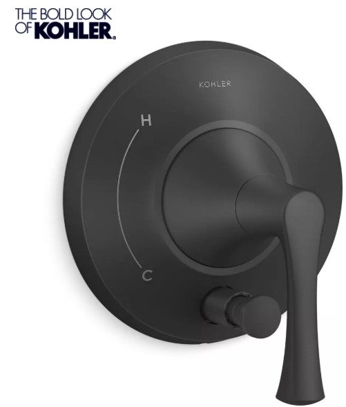 Tub Spout - KOHLER CO - Rite-Temp® Single Handle Diverter Valve Trim in Matte Black