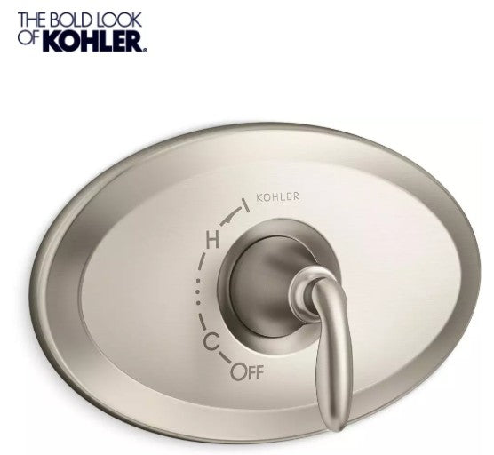 Tub Spout - KOHLER CO - Single Handle Pressure Balancing Valve Trim in Vibrant® Brushed Nickel