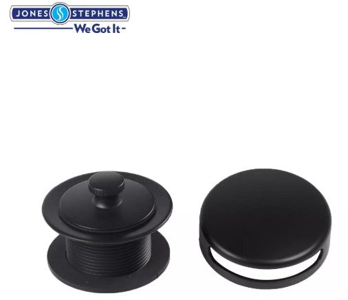 Drain Assembly - JONES STEPHENS CORP - Push/Pull Bathtub Trim Kit with Snap-On Faceplate in Matte Black