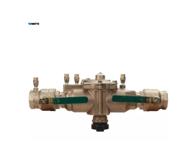 Backflow Device - WATTS REGULATOR CO - 2 in. Cast Copper Silicon Alloy FPT Reduced Pressure Zone Assembly with Quarter Turn Shutoff Valves and Flood Sensor