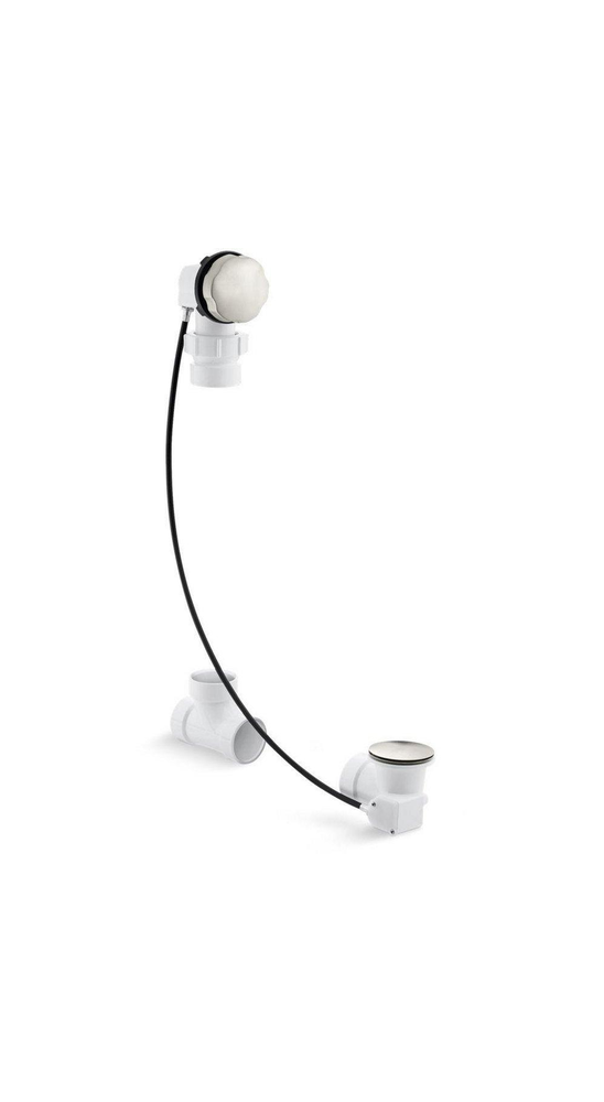 Drain Assembly - KOHLER CO - 21 in. Metal Cable Drain in Vibrant Brushed Nickel