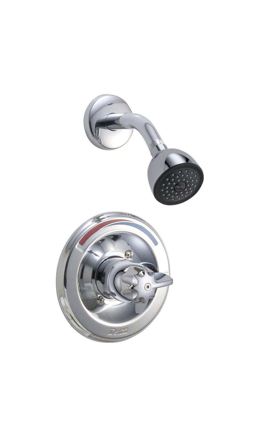 Shower Arm + Flange - DELTA FAUCET CO - One Handle Single Function Shower Faucet in Chrome (Trim Only)
