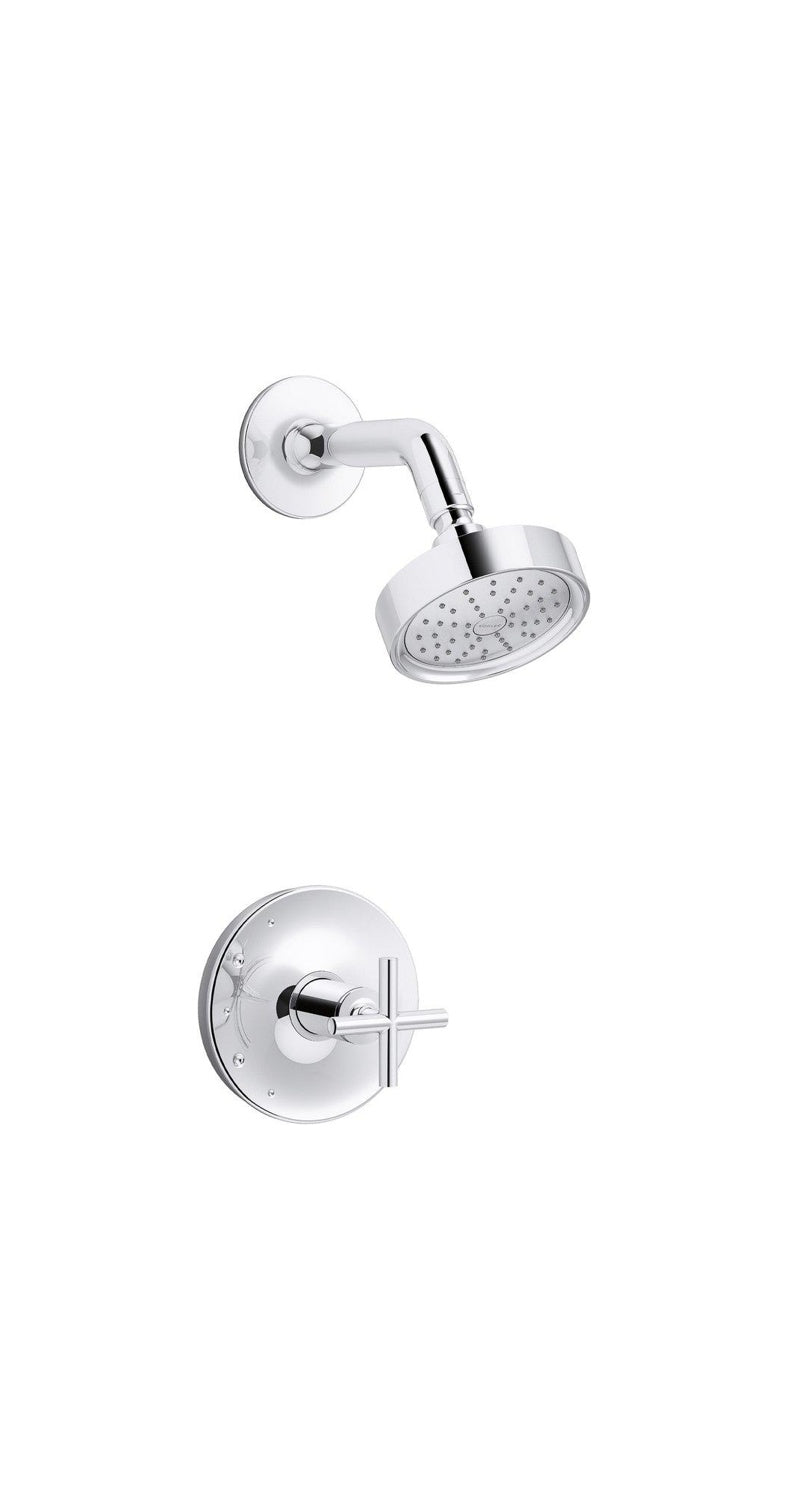 Shower Arm + Flange - KOHLER CO - One Handle Single Function Shower Faucet in Polished Chrome (Trim Only)