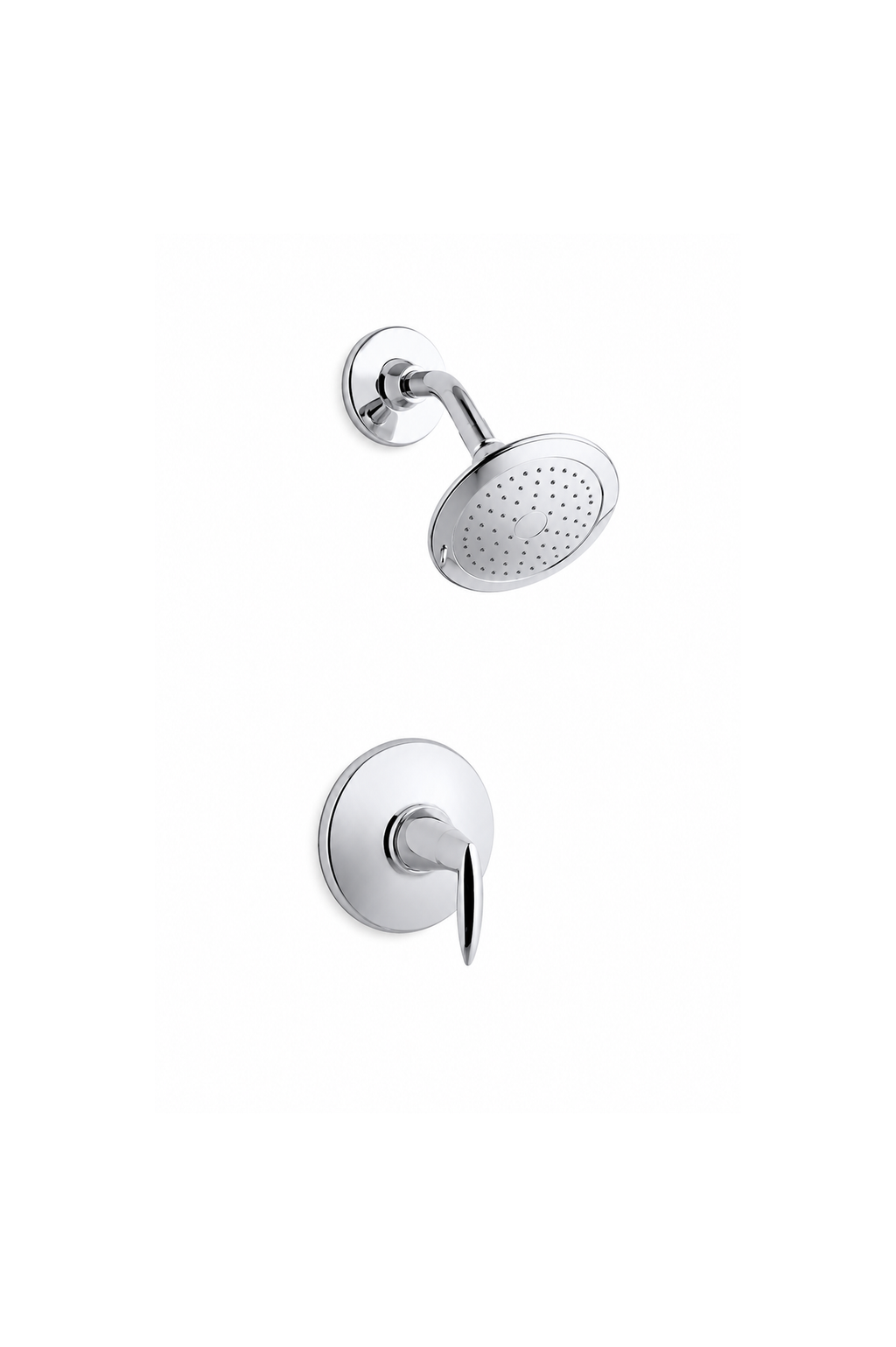 Shower Arm + Flange - KOHLER CO - One Handle Single Function Shower Faucet in Polished Chrome (Trim Only)