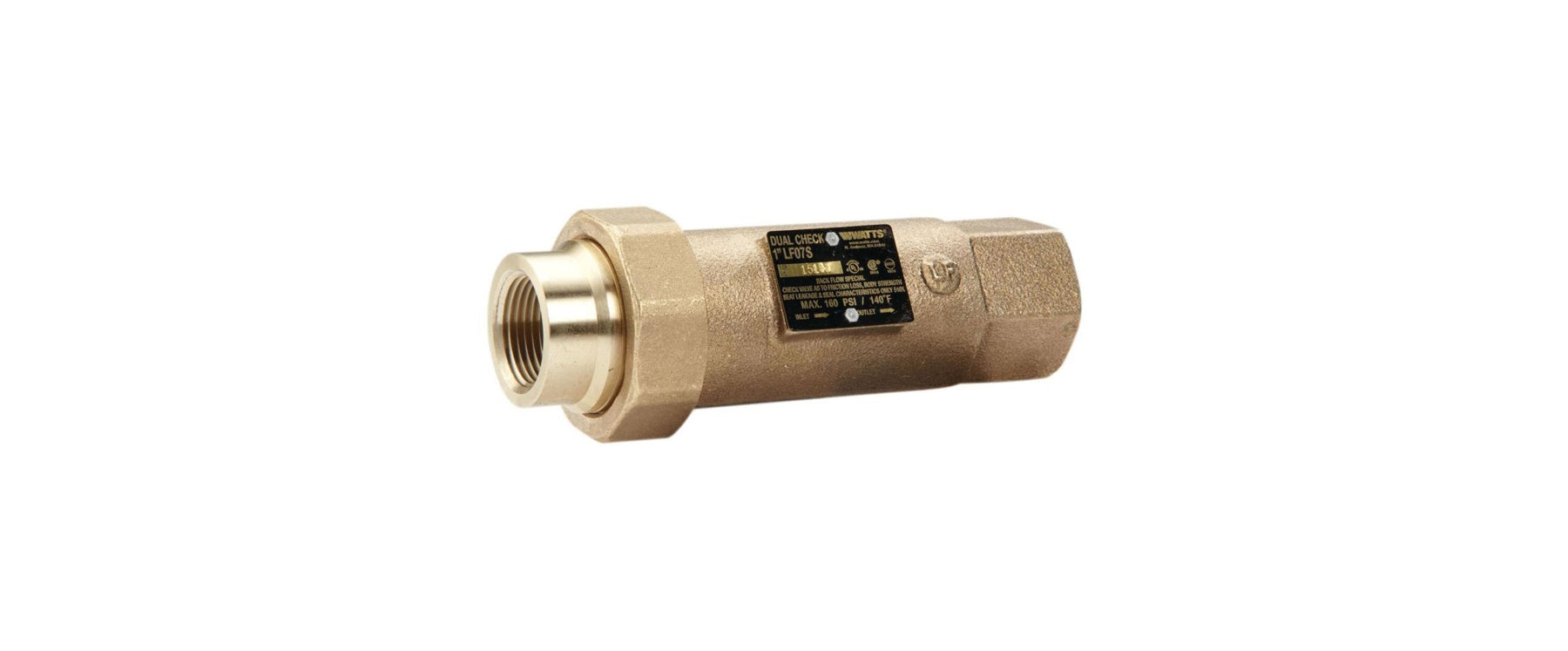 Backflow Device - WATTS REGULATOR CO - 1 in. Brass FPT Dual Check Valve